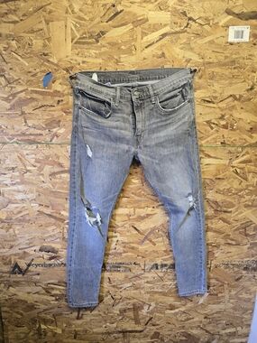 Levi's Men's Ripped Light Grey Skinny Jeans